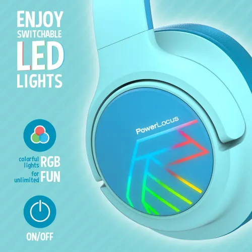Słuchawki bezprzewodowe PowerLocus Bobo Nauszne Dla Dzieci Bluetooth 5.3 Niebieski