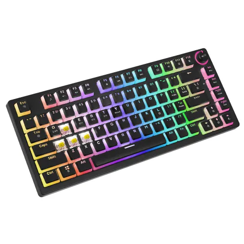 Klawiatura mechaniczna Savio Phenix Gateron Yellow Pro Pudding Czarny