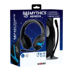 Słuchawki przewodowe z mikrofonem Konix Mythics Nemesis PS4 Nauszne Czarno-niebieski