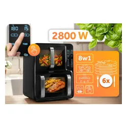 Air Fryer Frytkownica beztłuszczowa BERDSEN BD-664 12l z podwójnym koszem i okienkiem do obserwacji postępów gotowania