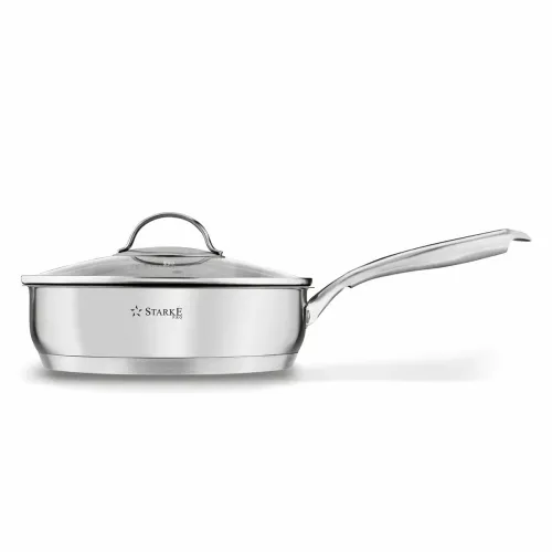 Patelnia na indukcję nierdzewna z pokrywką Starke Pro Varese 24 cm