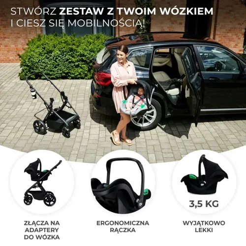 Fotelik samochodowy KINDERKRAFT Mink Pro I-Size z bazą (40-75 cm) Czarny
