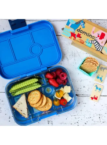 Szczelna średnia śniadaniówka Yumbox Original - surf blue / rocket
