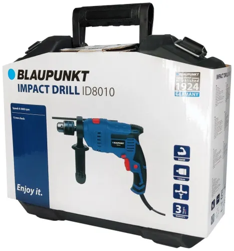 Wiertarka udarowa  BLAUPUNKT ID8010 sieciowa 900W  + walizka + zestaw 4 wierteł