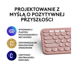 Klawiatura membranowa Logitech Pebble Keys 2 K380s - różowy