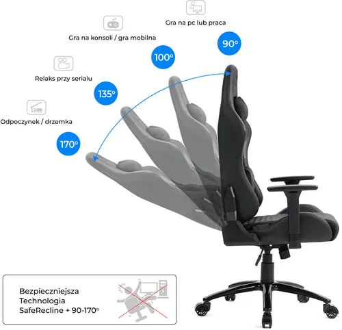 Fotel GAMVIS Phantom Large Pikowany Czarny