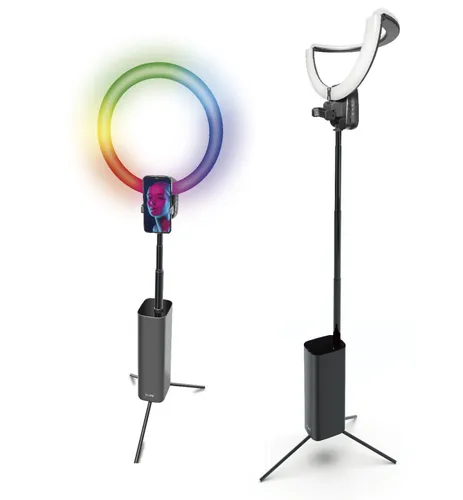 Mikrofon HAWK HW-MIC101 + Lampa pierścieniowa do smartfona składana RGB XLINE SF800 selfie