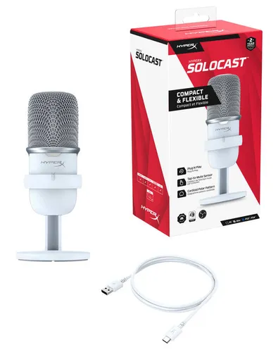 HyperX SoloCast mikrofonu Beyaz (519T2AA)