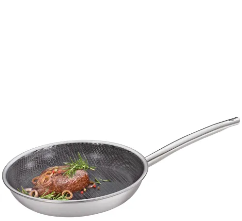 SPRING VULCANO CUT RESIST PURE – patelnia z powłoką nieprzywierającą śred. 24 cm stal nierdzewna 18/0