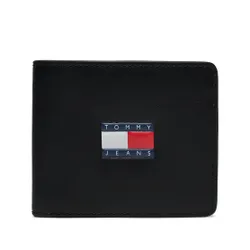 Большой мужской кошелек Tommy Jeans TJM Heritage Leather CC Wallet Am0am12082 Black BDS