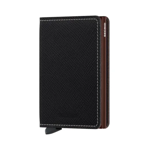 Slimwallet Secrid Saffiano-brown Küçük RFID Cüzdanı