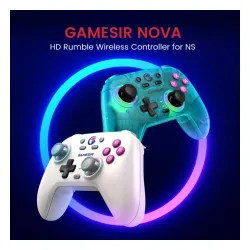 Pad GameSir HRG7111 Nova Neon Teal.do PC Nintendo Switch Androis iOS Bezprzewodowy/Przewodowy Niebiesko-Zielony