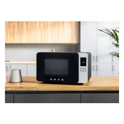 Kuchenka mikrofalowa SMEG Collezione MOC01BLMEU 1900W średnica 28 cm pojemność 29l Technologia Inverter Auto Defrost Quick Start Czarny