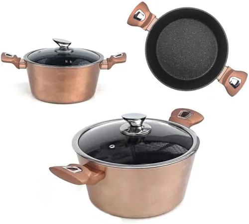 Zestaw garnków BERLINGER HAUS Metallic Line Rose Gold Edition BH-6191 (11 elementów)