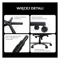 Fotel Anda Seat Novis Plus XL Gamingowy do 150kg Tkanina Czarny