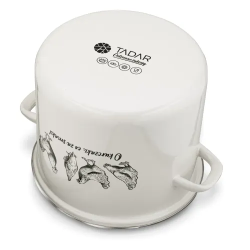 Garnek emaliowany duży z szklaną pokrywką TADAR 12 l