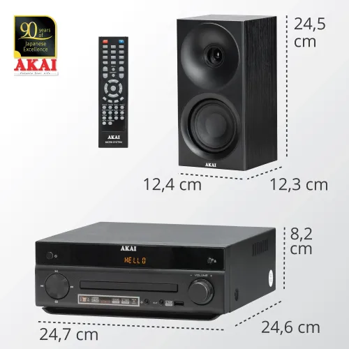 Wieża AKAI AM-301B Bluetooth Radio FM Czarny
