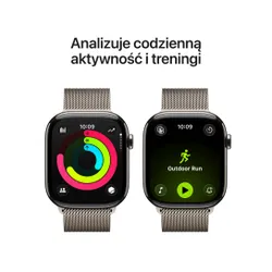 Apple Watch 11 GPS + Cellular 42mm koperta z tytanu (naturalny) + pasek sportowy rozmiar S/M (górska szarość)
