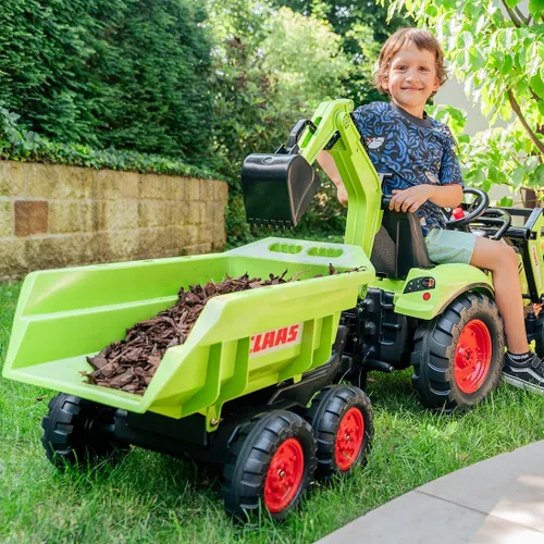 Falk Traktor na Pedały Claas Axos 330 z Koparką i Przyczepą 3-7 lat