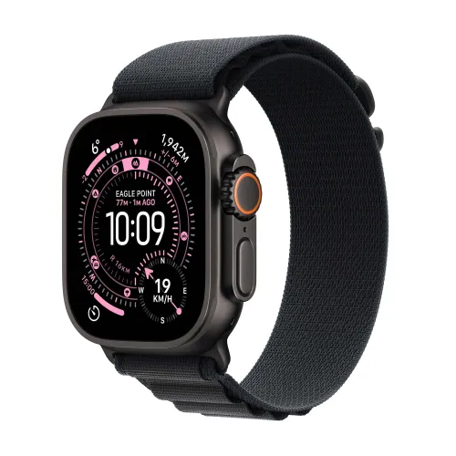 Apple Watch Ultra 3 GPS + Cellular koperta z tytanu Czarna 49mm Opaska Alpine Czarna Rozmiar L