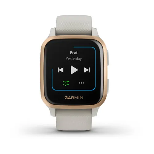 Смарт-часы Garmin Venu Sq Music песочный с алюминиевым безелем цвета розовое золото (010-02426-11)
