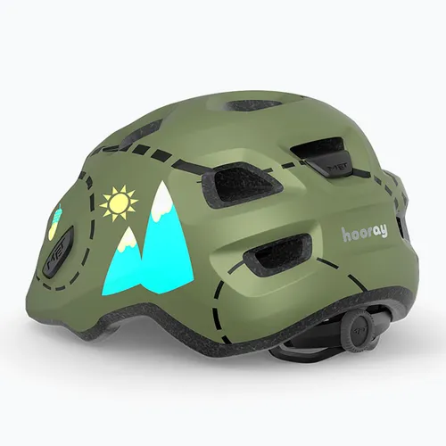 Kask rowerowy dziecięcy MET Hooray green forest glossy
