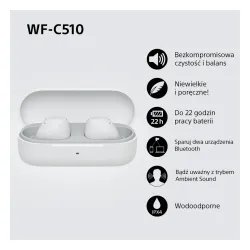 Słuchawki bezprzewodowe Sony WF-C510 Dokanałowe Bluetooth 5.3 Biały