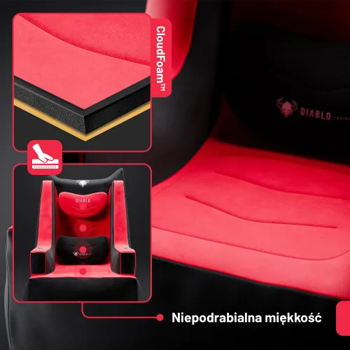 Fotel DIABLO CHAIRS X-Bager Czarno-Czerwony