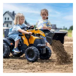 Falk Traktor Na Pedały Case Ce Z Koparką Ładowarką I Przyczepą 3-7 Lat