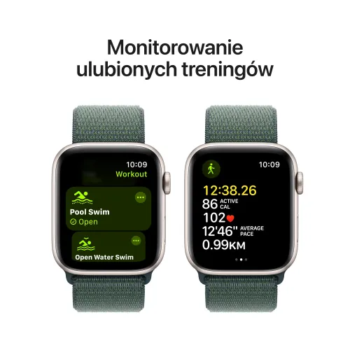 Apple Watch SE 2gen GPS + Cellular koperta 44mm z aluminium Księżycowa poświata opaska sportowa Górskie jezioro