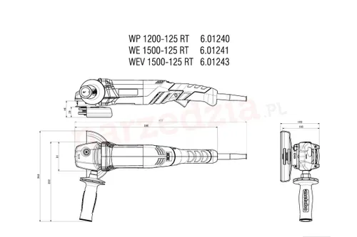 Угловая шлифовальная машина Metabo WEV 1500-125 RT