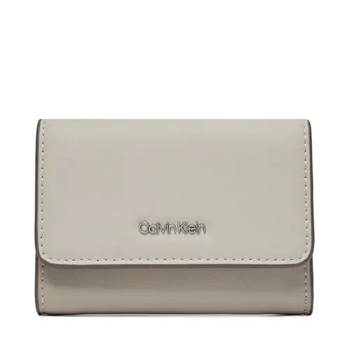 Большой женский кошелек Calvin Klein CK Must Trifold Sm_Block K60k611435 DK Ecru / Stony Beige / Medium Taupe PC4