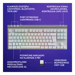 Klawiatura mechaniczna Logitech G515 LIGHTSPEED TKL Biały