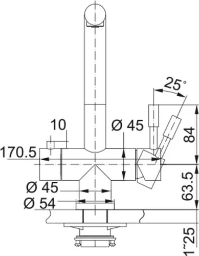 Bateria FRANKE Atlas Clear Water 120.0179.978 Chrom