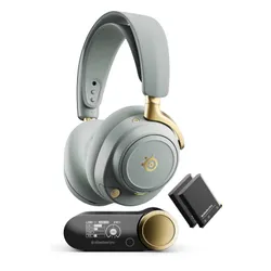 Słuchawki STEELSERIES Arctis Nova Elite Bezprzewodowe, Nauszne, ANC, Dźwięk przestrzenny Szaro-złoty