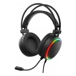 Słuchawki przewodowe z mikrofonem Genesis Neon 613 G2 RGB Nauszne Czarny