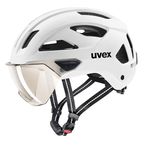 Kask rowerowy UVEX Stride Visor white matt/litemirror silver