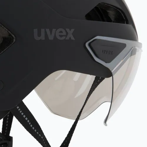 Kask rowerowy UVEX Stride Visor black matt/lite mirror silver