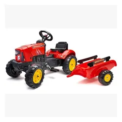 Falk Traktor Na Pedały Supercharger Z Przyczepą I Otwieraną Maską Czerwony 2-5 Lat