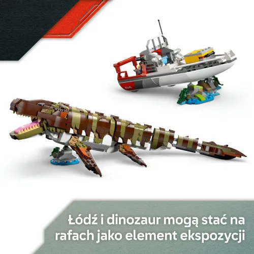 LEGO 76974 Jurassic World Misja na łodzi i model mozazaura