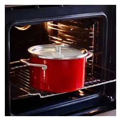 KITCHENAID Steel Core Enamel 3,7 l czerwony - garnek emaliowany z pokrywką