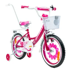 Rower dziecięcy GERMINA BMX 16 cali dla dziewczynki Ciemnoróżowy