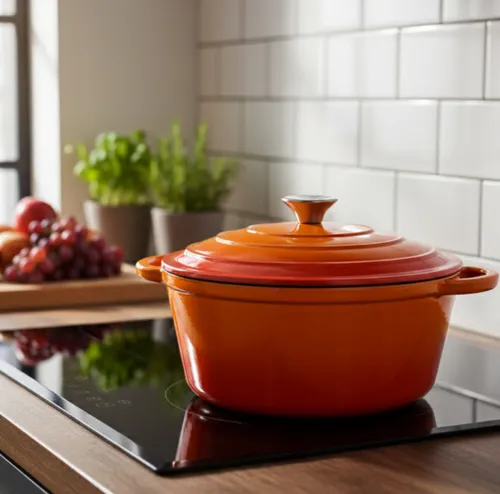 Garnek żeliwny HAGE DQ26 5L Pomarańczowy