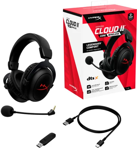 Słuchawki HYPERX Cloud II Core Wireless, Nauszne, Dźwięk przestrzenny
