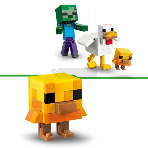 LEGO Minecraft 21582 Kurzy jeździec CHICKEN JOCKEY, zestaw klocków 9+