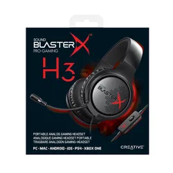 Słuchawki przewodowe z mikrofonem Creative Sound BlasterX H3 Nauszne Czarny