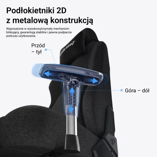 Fotel Anda Seat Phantom 4 L Black Fabric Gamingowy do 100kg Tkanina Czarny
