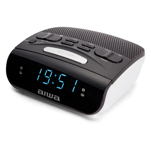 Radiobudzik Aiwa CR-15 AM/FM PLL Czarno-biały