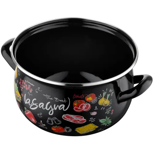 Garnek emaliowany z pokrywką EMALIA POLSKA PLESZEW LASAGNA 3 l