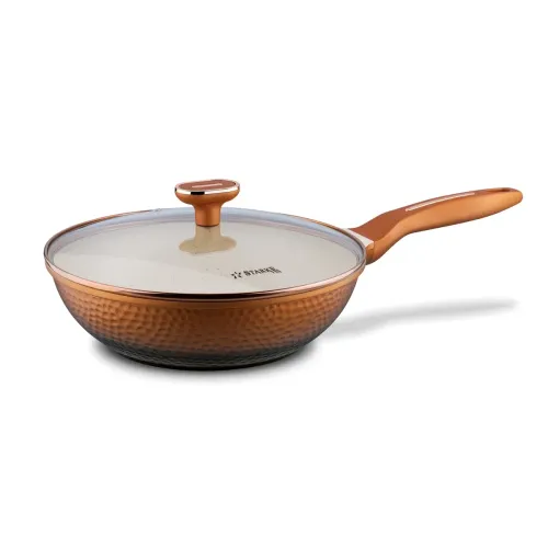Patelnia WOK na indukcję Starke Pro Texture Copper 28 x 8 cm
